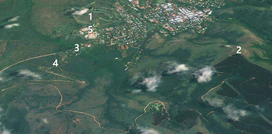 map of golf course and paragliding